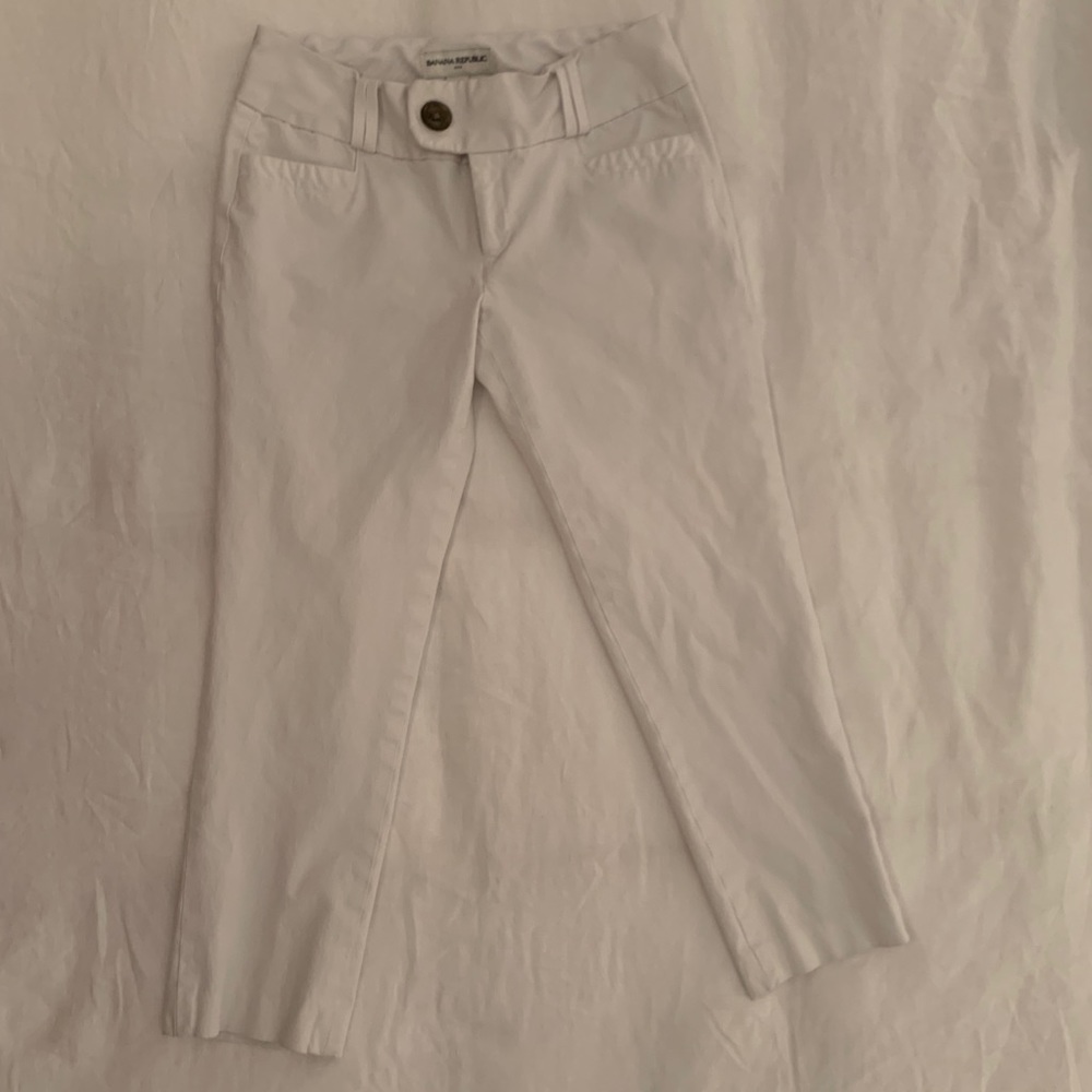 Banana Republic Cropped White Capri Pants